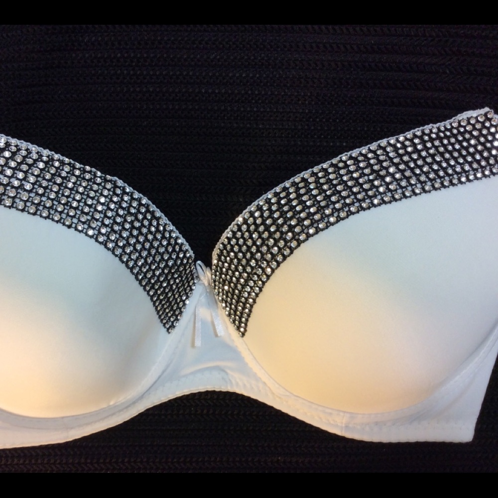 New Sexy White Bling Push Up Bra Many Plus Sizes